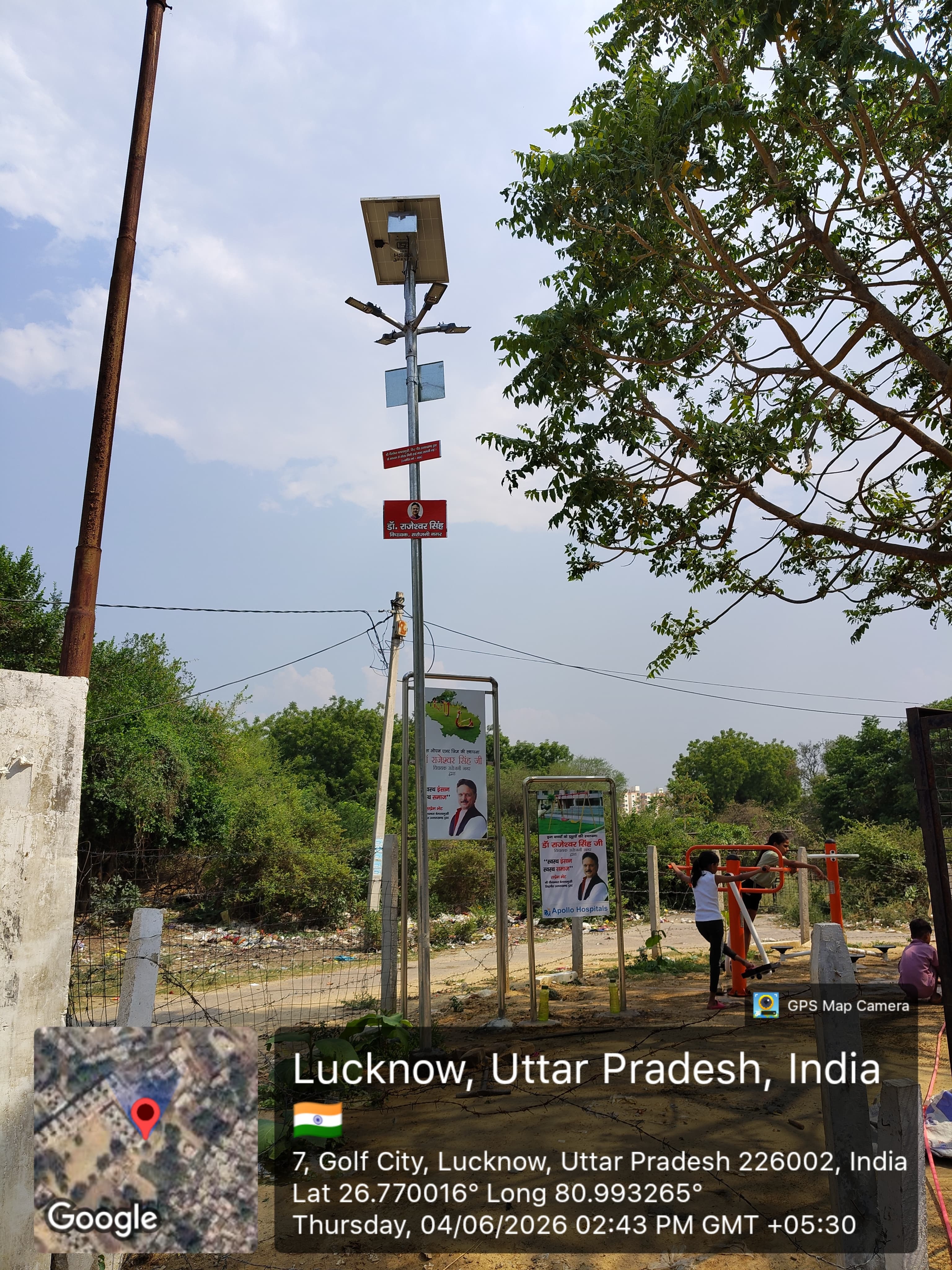 Installed solar street lights