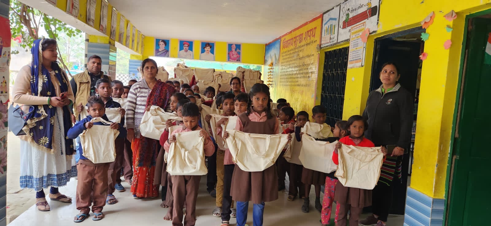 Students attending digital class